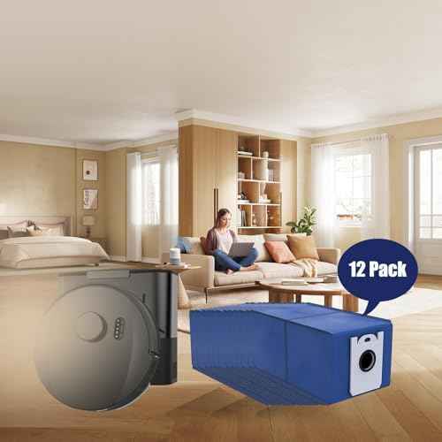 12 Pack Replacement Dust Bags Compatible With bObsweep UltraVision Self-emptying Robot Vacuum Cleaner,Disposable Dust Bag