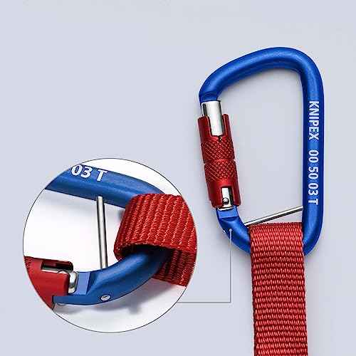 KNIPEX Tools 00 50 13 T BKA Tool Tethering Adaptor Straps with Captive Eye Carabiner up to 13 lbs.