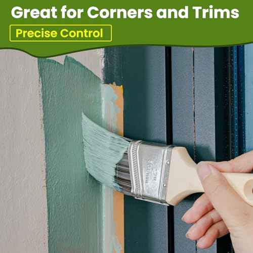 Paint Brushes, 2 Inch, Angled Brushes with Short Handle, 3 Pack, Shortcut Paintbrush for Paints and Stains, Small Paint Brushes for Walls, Furniture, Cabinets and Home Improvement