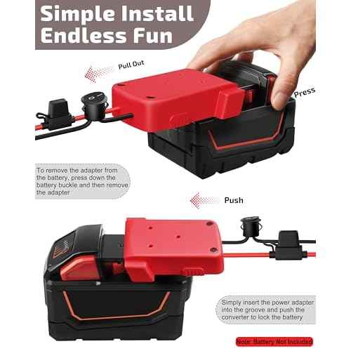 4-Pack 18V for Milwaukee M18 Battery Adapter for Power Wheels Battery Upgrade Conversion Kit with Switch Fuses Wire Connectors 12AWG Wire Power Tool Drill Battery Converter Adapter for DIY RC Car, Etc
