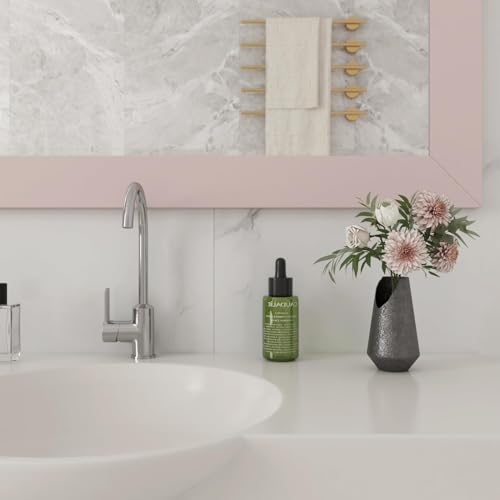 Nude Pink Wallpaper Border Peel and Stick Pink Mirror Frame Border Modern Bathroom Mirror Wall Borders Removable Self Adhesive Bulletin Board Borders for School Projects Shelves 3"x197"