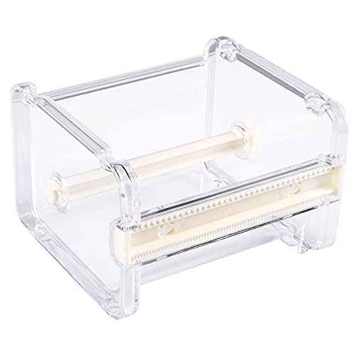 molshine Transparent Visible Desktop Multi Washi Masking Tape Dispenser,Tape Cutter,Roll Tape Holder (Not Include Masking Tape) (Beige)