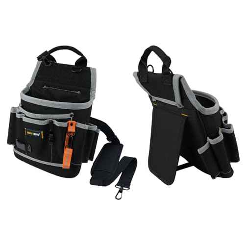MELOTOUGH Heavy Duty Tradesman Pro Tool Pouch with Various Sized Pockets and Electrical Tape Thong, Electricians Tool Pouch 13-Pocket (13 Pockets) ¡¦¡¦