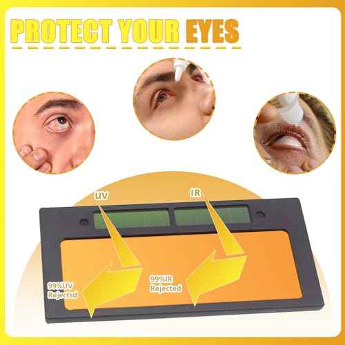 Auto Darkening Welding Lens, Shade 10 True Color Welding Lens Gold 2x4 1/4 Welding Lense for Sugar Scoop Welding Hood or Pancake Welding Hood (Len Inside the Gloves)