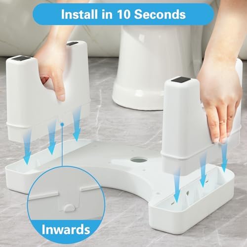 Toilet Poop Stool, 7" Height Squatting Poop Foot Stool, Plastic Portable Bathroom Non-Slip Potty Step Stool, Stable Healthy Toilet Assistance Step Stool