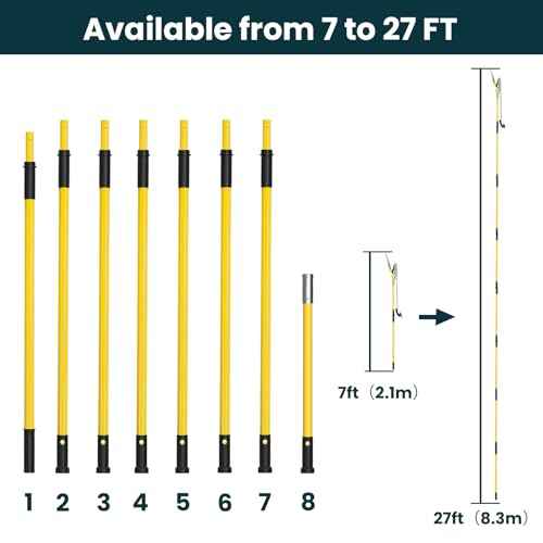 Manual Pole Saws for Tree Trimming 27 FT, [Ultra Sturdy] Tree Trimmers Long Handle Pruner with Thickened Saw Blade and Scissor, Palm Tree Trimmer for Backyard and Garden, Branch Cutter Pole Saw