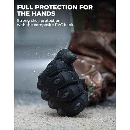 KEMIMOTO Tactical Gloves for Men, Touchscreen Motorcycle Gloves with Hard Shell & Palm Padding for Sports Motorcycle Cycling Tactical Airsoft Paintball Hunting Hiking Camping Climbing