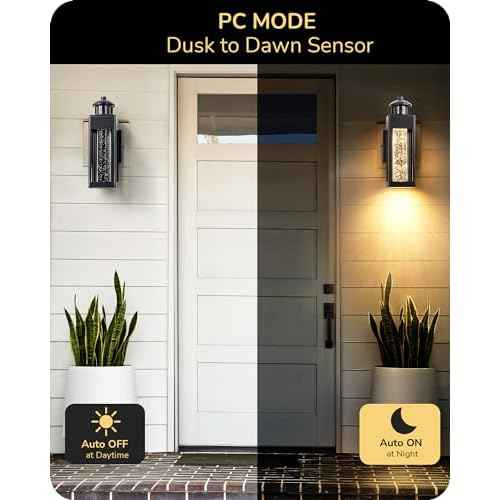 EDISHINE Motion Sensor Outdoor Wall Lights, Dusk to Dawn Exterior Lighting Fixture with Crystal Bubble Glass, LED Outdoor Porch Light Wall Mount, Outside Wall Sconce Lantern for Front Door 1100 Lumen