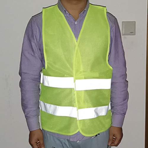 zojo Normal Visibility Safety Vests,12 Pack,Adjustable Size, Thin & Lightweight Mesh Fabric, Wholesale Safety Vest for Outdoor Works, Fits for Men and Women -Neon Yellow