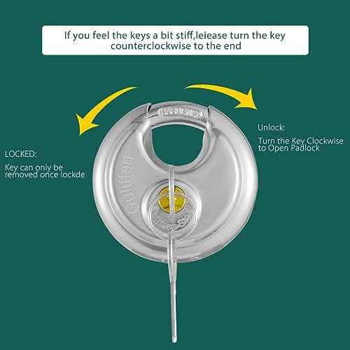 Keyed Alike Discus Padlocks,Stainless Steel Disc Padlock with Key for Storage Unit, Sheds, Garages and Trailer£¬4 Pack Locks with Keys