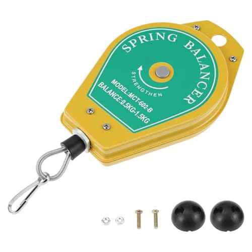 QWORK Retractable Spring Balancer Tool Holder - 0.5-1.5 kg Load Capacity, 4 Pack, Ideal for Assembly-line & Car Manufacturing