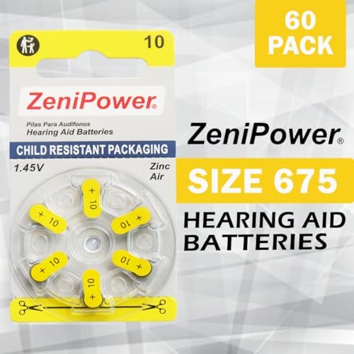 Hearing Aid Batteries Size: 10 (60 Batteries)