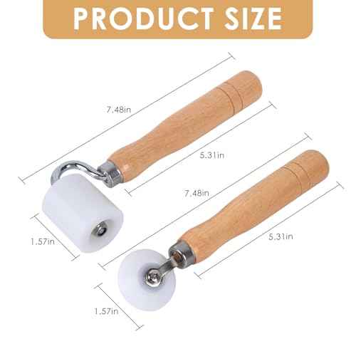Wallpaper Smoothing Roller, Rubber seam roller, wheel roller Corner Seam Roller for wallpaper, wood hand wallpaper roller pack of 2