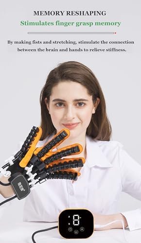 Both Hands Rehabilitation Robot Gloves, 2024 Electric Hand Function Equipment, Stroke Hemiplegia Fingers Recovery Massage Therapy, Finger Robot Rehab Gloves