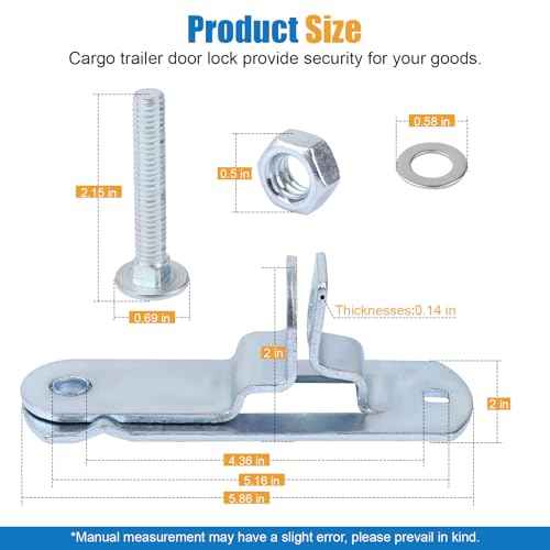 Cargo Trailer Door Latch Trailer Latches Ramp Locking Hasp Enclosed Trailer Door Latch Cam Lock Latch Keeper (? Trailer Door Hasp 2 Pack Comes with Screws 4 - Nuts 4 £©