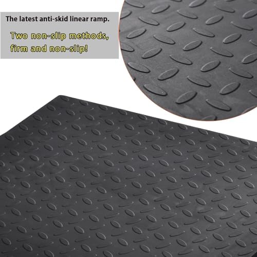 2.0" Rise Rubber Threshold Ramp for Doorways,Non-Slip Surface for Wheelchair Scooter Stroller,1500 LBS Capacity,Cuttable and Adjustable Size
