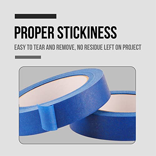 Lichamp 4 Pack Blue Painters Tape 1 inch, Blue Masking Tape 1 inch x 55 Yards x 4 Rolls (220 Total Yards)