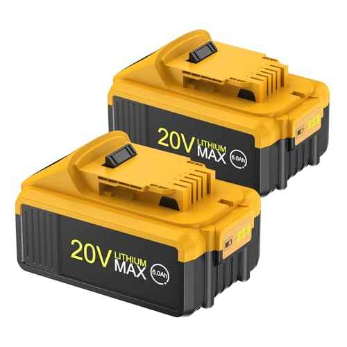 2-Pack 6.0Ah 20V Max Lithium-ion Batteries for Dewalt - Replacement for DCB201, DCB200, DCB205, DCB206, DCB207 dewalt Battery - Compatible with Dewalt 20V Max Battery Tools & Chargers