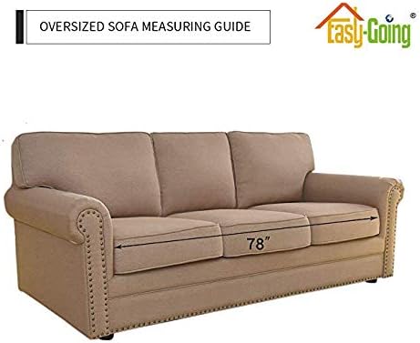 Easy-Going Reversible Oversized Couch Cover for 3 Cushion Couch Sofa Cover for Dogs Water Resistant Furniture Protector Cover with Foam Sticks for Pet (Oversized Sofa, Chocolate/Ivory)