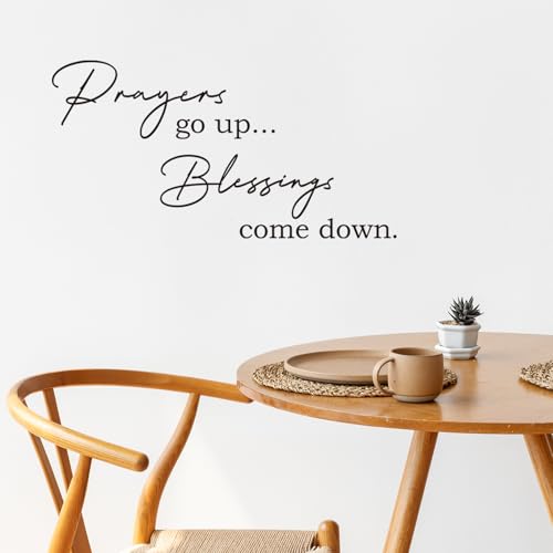 Prayers Go Up Blessings Come Down Vinyl Wall Decal Inspirational Sayings Living Room Bedroom Wall Decal Home Decoration