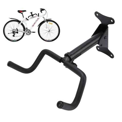 Bike Wall Parking Stand - Adjustable Horizontal Bicycle Storage Rack for Garage and Home - Metal Hook Holder for Road, Mountain, and Hybrid Bikes