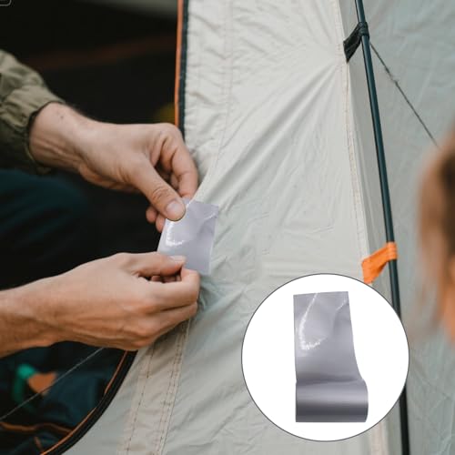 SnowTing 4 PCS Mini Duct Tape with Rope and Carabiner, Portable Pocket Size Duc Tape for Outdoor Camping Travel Cycling Backpacking Emergency Repair, 2'' Wide x 9.84 Feet Long Per Roll, Grey