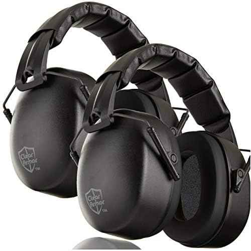 ClearArmor 2 Pack - Safety Shooting Ear Muffs Hearing Ear Protection - 31.5 dB SNR Noise Reduction - Comfortable Earmuffs that Work for Hunting, Gun Range, Mowing