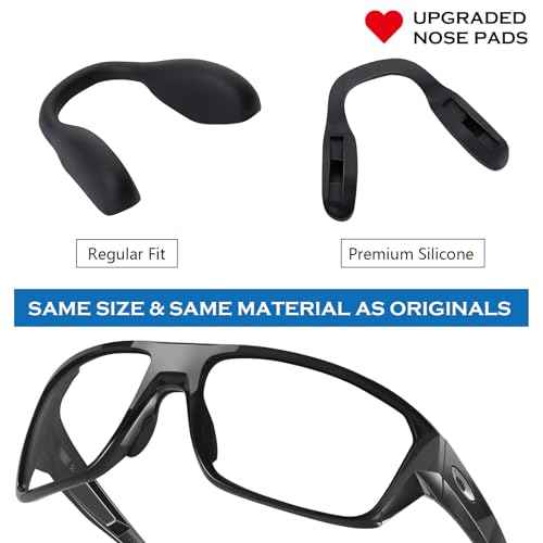 Silicone Replacement Nose Piece Nose Pads for Oakley Split Shot OO9416 Split Time OO4129 Targetline OO9397 Crossrange Patch R XL OO9361 OO9360 OO9359 Sunglasses, 3 Pairs, Black Regular Fit