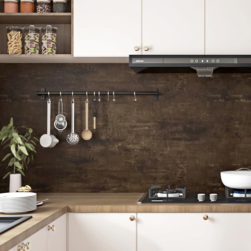 Wallercity Faux Brown Wood Grain Contact Paper Thickened Concrete Wallpaper Peel and Stick Removable Dark Wood Contact Paper Industrial Brown Wallpaper for Countertops Bathroom Kitchen 15.8''x78.7''