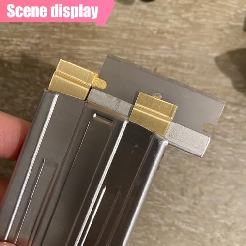 Razor Blade Scraper Tool, Retractable Glass Scraper for Cleaning, Metal Paint Scraper Tool with 10 Extra Blades, Car Cleaning Tools for Window, Sticker, Decal, Glue, Label, Paint (2PCS)