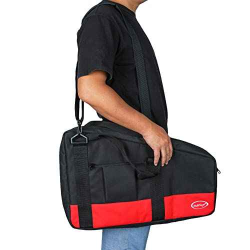 MELOTOUGH Heavy Duty Framing Nail Gun Tool Bag with Extra Storage Pockets Shoulder Strap Fits Hitachi NR83A£¨Red£©