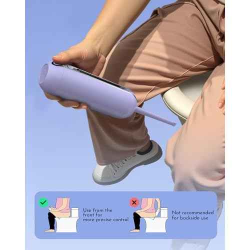 Portable Bidet for Travel, Rechargeable Electric Travel Sprayer with Adaptor, Waterproof High Pressure Handheld Bidet for Women Men Cleaning (Purple)