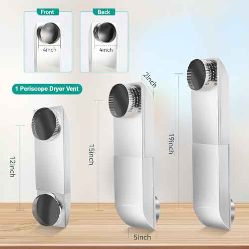 OEM Upgraded 304 stainless steel Dryer Vent,adjustable dryer vent Fit for Whirlpool and all 4in Dryer Vent Outlet,dryer vent kit for tight spaces,Periscope dryer vent,12-19 in telescoping dryer vent