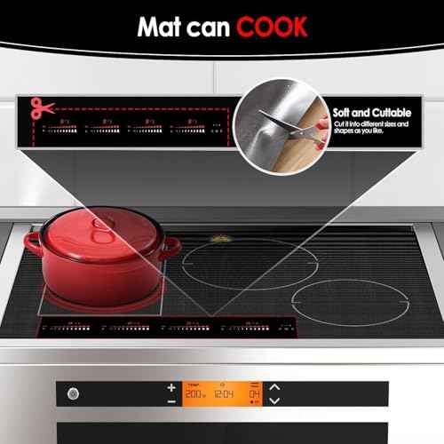 Extra Large Translucent Induction Cooktop Protector Cover Mat (Magnetic) 21.2x35.4 In, Stove Top Cover for Electric Stove, Silicone Stove Mat for Glass Top Stove,Range Covers for Electric Stove