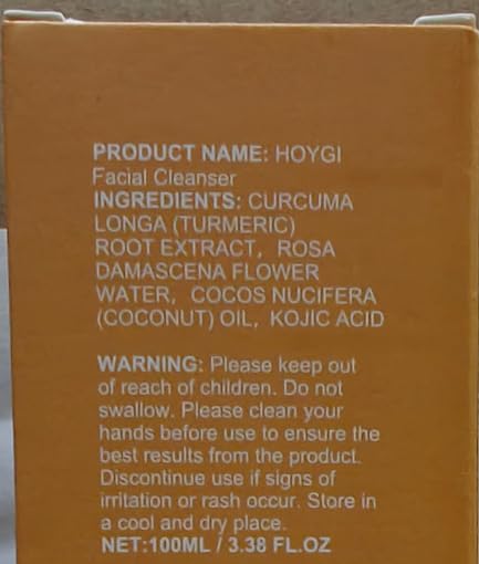 HOYGI Turmeric Face Wash with Brush, Turmeric Foaming Facial Cleanser for All Skin Types, 3.38 Fl Oz/pcs, 2 Pack
