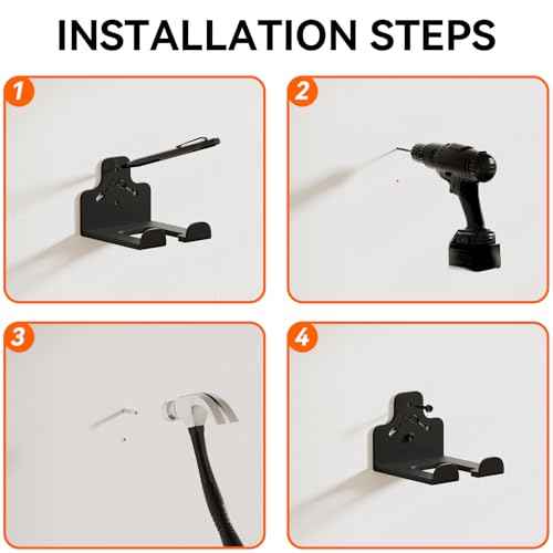 Garage Organization Storage Trimmer Rack, Garden Power Tool Hanger for Grass Trimmer, Hedge Trimmer, Garden Tools, Heavy Duty Weed Whackers Holder Wall Mounted Tool Organizer, 3 Packs