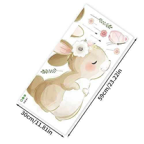 HomeSoGood Cute Cartoon Bunny Wall Sticker,Rabbit Kiss Butterfly Shape Wall Decals, Wall Decor for Bedroom Living Room Background