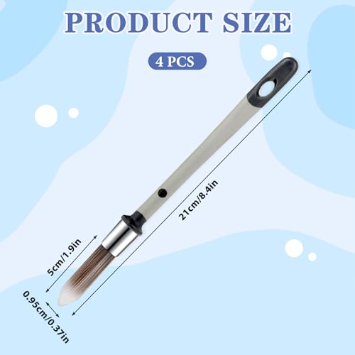 4Pcs Trim Paint Brush, Touch Up Detail Paint Small Brushes for Painting Walls Furniture Corner Trim House Baseboard Edging (Gray)