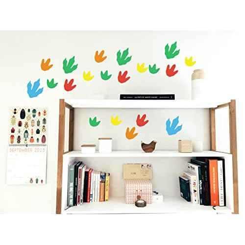 Dinosaur Footprints Wall Decals, Dinosaur Tracks Decal for Kids Room Removable Birthday Party Wall Decor Decals, 2 Size,60 Pcs Per Pack
