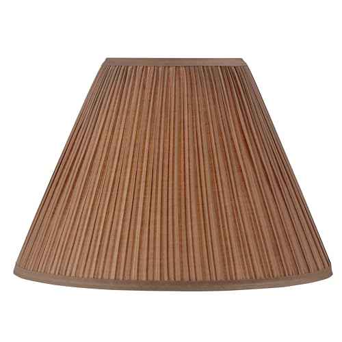 Aspen Creative 33171, Mushroom Pleated Traditional Sienna Brown Spider Lamp Shade, 6-1/2" Top x 15" Bottom x 11" Slant