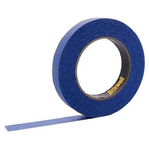 Brixwell 3 Rolls - Pro Blue Painters Masking Tape 3/4 Inch x 60 Yard Made in the USA