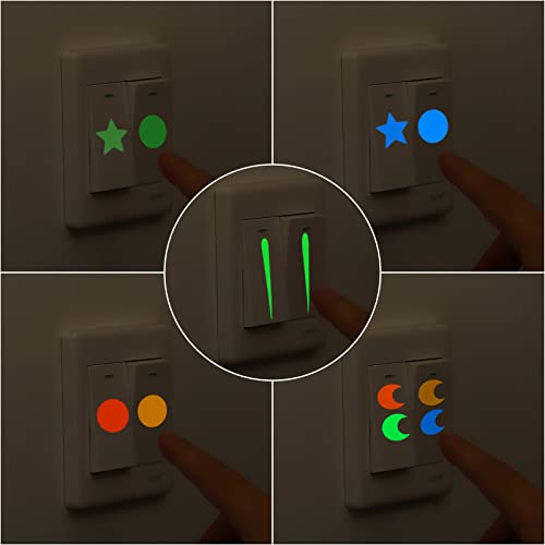 MECCANIXITY Glow in The Dark Tape Shooting Star,0.5" 32 Glow Star Sticker Green for Walls Parties Marking Decorations