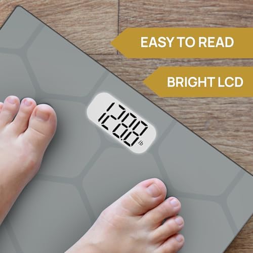 INEVIFIT Bathroom Scale, Highly Accurate Digital Bathroom Body Scale, Measures Weight up to 400 lbs. Includes Batteries
