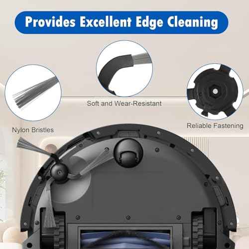 Replacement Parts Compatible with eufy Robot Vacuum C10, 8 Filter Sets + 8 Side Bruhses + 2 Rolling Brushes + 8 Dust Bags accessories for C10 with Self Emptying