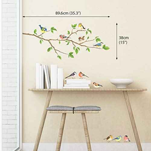 DECOWALL DS4-8036 Garden Birds Kids Wall Stickers Wall Decals Peel and Stick Removable Wall Stickers for Kids Nursery Bedroom Living Room (Small) Decor