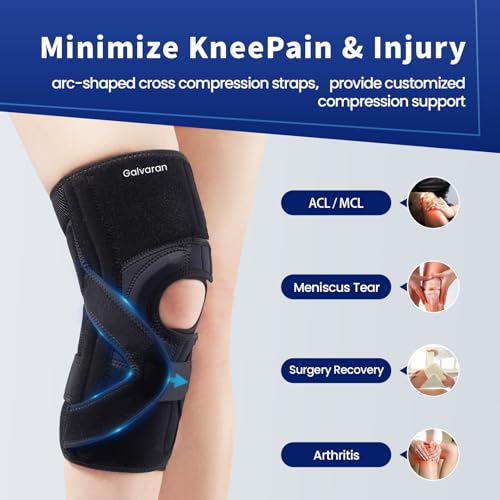 Galvaran Knee Brace for ACL MCL Meniscus Tear,Adjustable Knee Support for Maximum Knee Pain,Side Stabilizers for Injury or Surgery Recovery - Men and Women