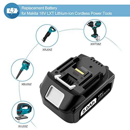2 Pack BL1850B 18 Volt 5.0Ah Batteries Replacement for Makita 18v Battery