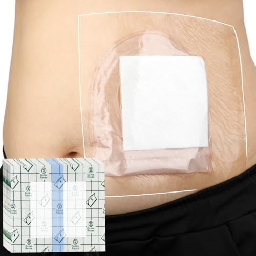 Ostomy Shower Cover Waterproof Ostomy Bag Covers Shower Guard Stoma Shower Shields Colostomy Bathing Bags Shower Protector Adhesive Bandage with Non-Stick Pad for Showering 12"x16" 7 Pcs