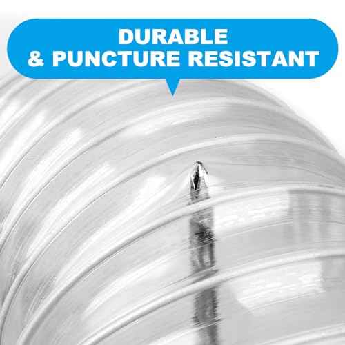 2 1/2" x 20' Heavy PVC Dust Collection Hose,Flexible Clear Debris and Fume Collection Hose with Stainless Steel Hose Clamps for Dust Collectors with 2 1/2" Ports, Ideal for Shop Vacuums