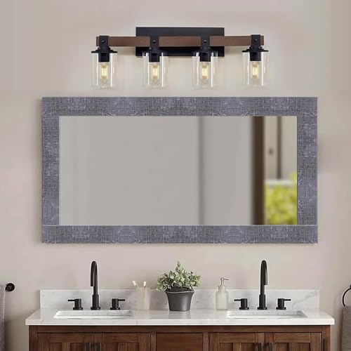 MULLSAN 10Meters Gray Wood Wallpaper Border Peel & Stick Wall Covering Kitchen Bathroom Bedroom Tiles Decor Sticker
